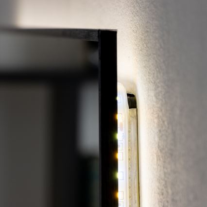 Brilagi - Miroir de salle de bains LED SUELLO LED/20W/230V 40x60 cm noir IP44 IRC 90 dimmable + réglage CCT