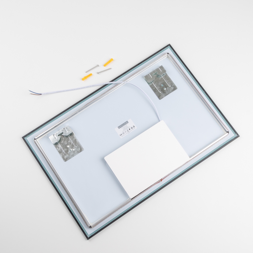 Brilagi - Miroir de salle de bains LED SUELLO LED/20W/230V 40x60 cm noir IP44 IRC 90 dimmable + réglage CCT