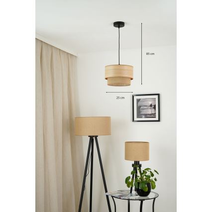 Brilagi - Hanglamp aan kabel MONTANA BOHO 1xE27/15W/230V Ø 25 cm bruin/zwart