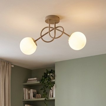 Brilagi - Opbouw kroonluchter MILO ECRU 2xE27/60W/230V beige/goud