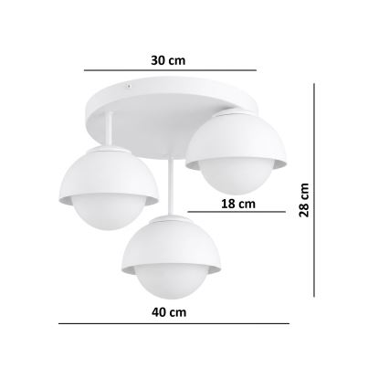 BRILAGI - Opbouw plafondlamp COSMO 3xE27/60W/230V wit