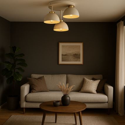 Brilagi - Opbouwkroonluchter 3xE27/60W/230V beige/goud