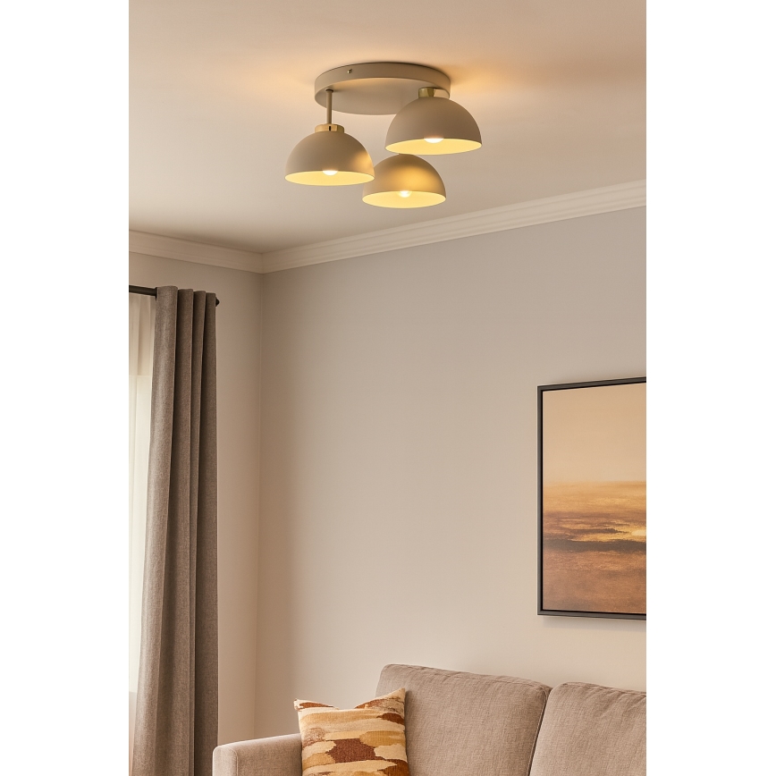 Brilagi - Opbouwkroonluchter 3xE27/60W/230V beige/goud