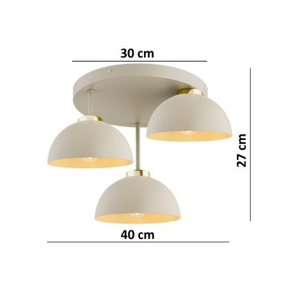 Brilagi - Opbouwkroonluchter 3xE27/60W/230V beige/goud