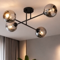 Brilagi - Opbouwkroonluchter 4xE27/60W/230V zwart/rookgrijs