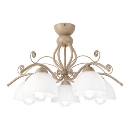 Brilagi - Opbouwkroonluchter ANTICO MODERN 5xE27/60W/230V beige