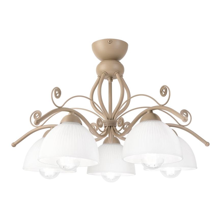 Brilagi - Opbouwkroonluchter ANTICO MODERN 5xE27/60W/230V beige