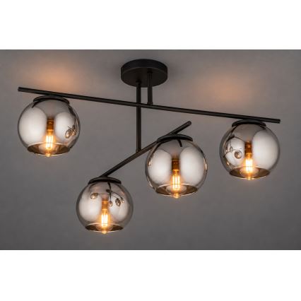 BRILAGI - Opbouwkroonluchter DIOR 4xE27/60W/230V zwart/rookgrijs