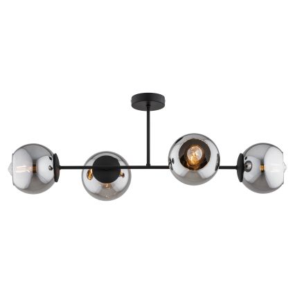 BRILAGI - Opbouwkroonluchter DIOR 4xE27/60W/230V zwart/rookgrijs