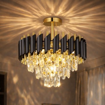 Brilagi - Opbouwkroonluchter ECLIPSE 5xE14/10W/230V Ø 38 cm zwart/goud