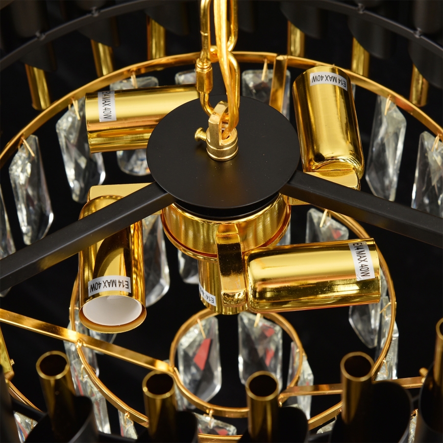 Brilagi - Opbouwkroonluchter ECLIPSE 5xE14/10W/230V Ø 38 cm zwart/goud