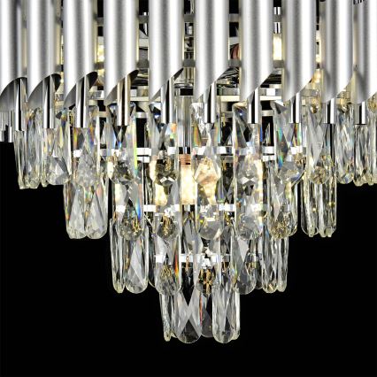 Brilagi - Opbouwkroonluchter ECLIPSE 7xE14/10W/230V Ø 48 cm zilver