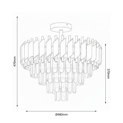 Brilagi - Opbouwkroonluchter ECLIPSE 7xE14/10W/230V Ø 48 cm zilver