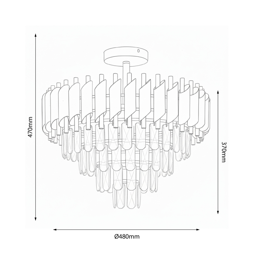 Brilagi - Opbouwkroonluchter ECLIPSE 7xE14/10W/230V Ø 48 cm zilver