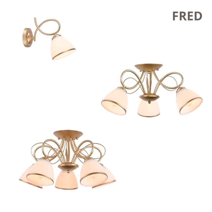 Brilagi - Opbouwkroonluchter FRED 5xE27/60W/230V Ø 59 cm goudkleurig