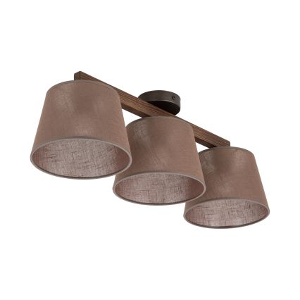 Brilagi - Opbouwkroonluchter LATTE 3xE27/15W/230V grenen/bruin