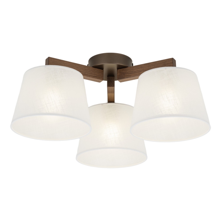 Brilagi - Opbouwkroonluchter LATTE 3xE27/15W/230V grenen/wit