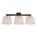Brilagi - Opbouwkroonluchter LATTE 3xE27/60W/230V grenen/beige