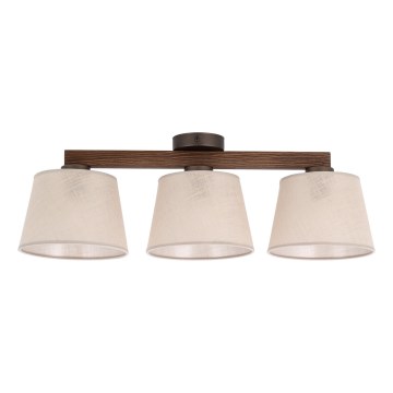 Brilagi - Opbouwkroonluchter LATTE 3xE27/60W/230V grenen/beige