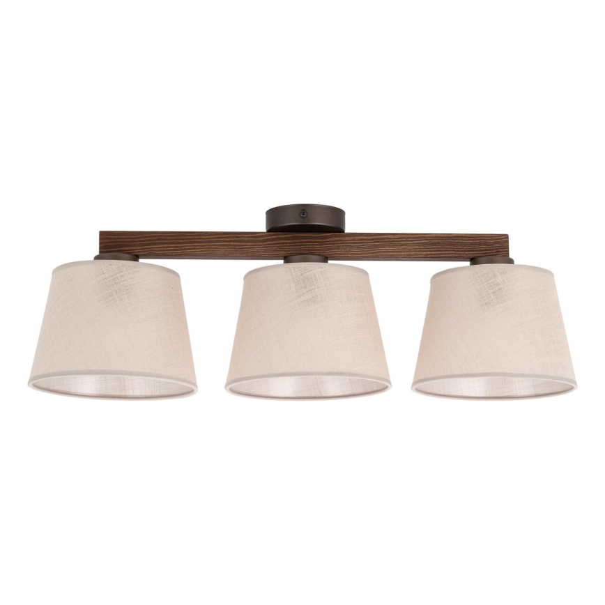 Brilagi - Opbouwkroonluchter LATTE 3xE27/60W/230V grenen/beige