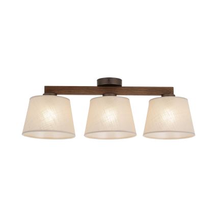 Brilagi - Opbouwkroonluchter LATTE 3xE27/60W/230V grenen/beige