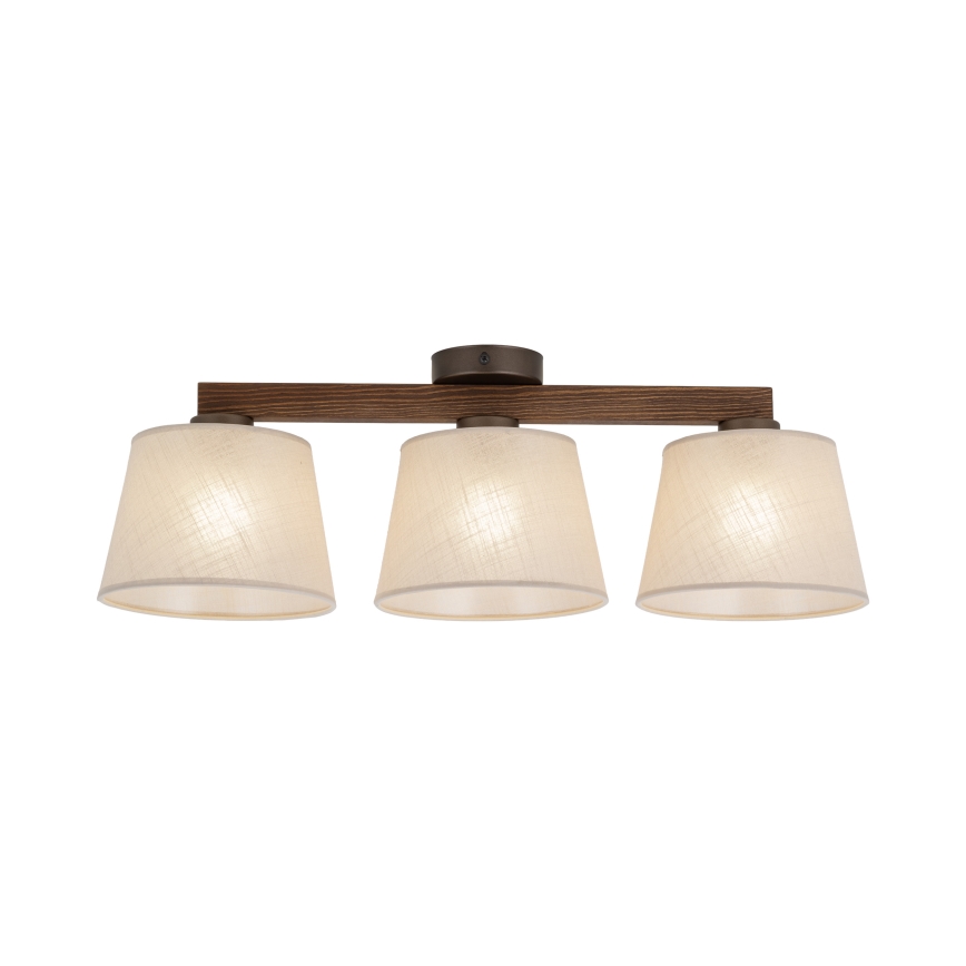 Brilagi - Opbouwkroonluchter LATTE 3xE27/60W/230V grenen/beige