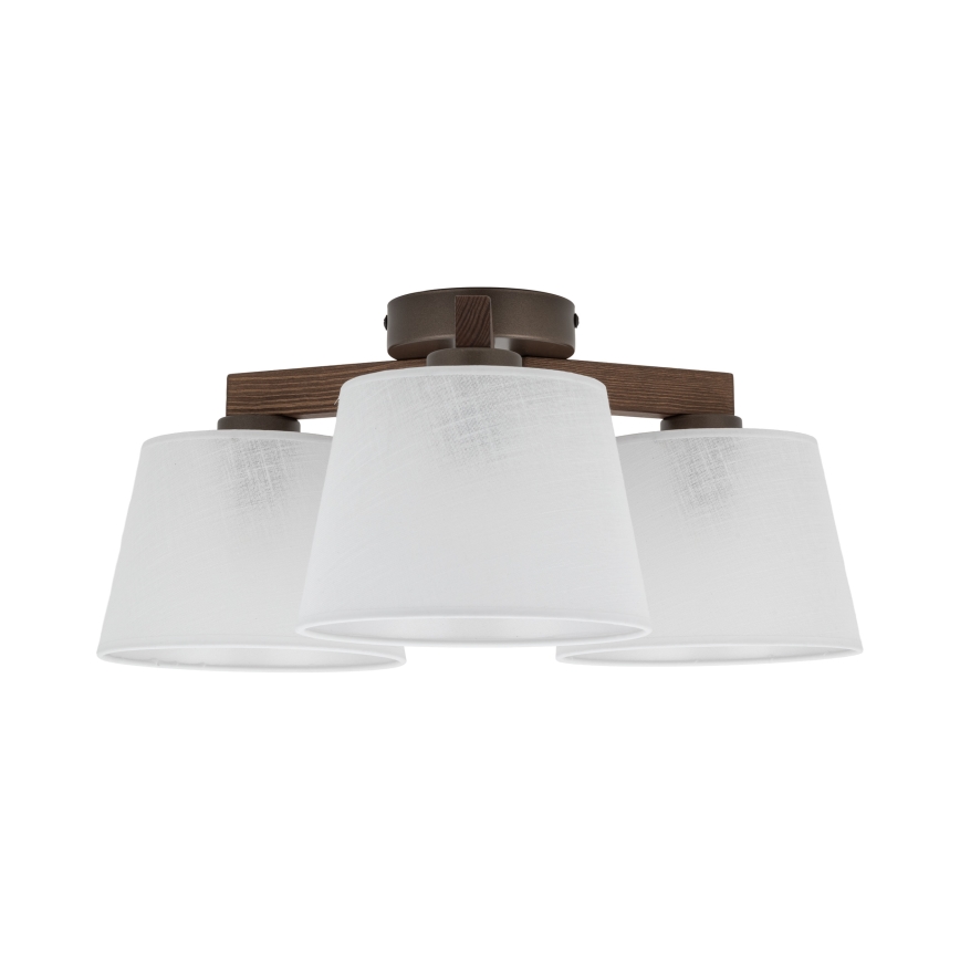 Brilagi - Opbouwkroonluchter LATTE 3xE27/60W/230V grenen/wit