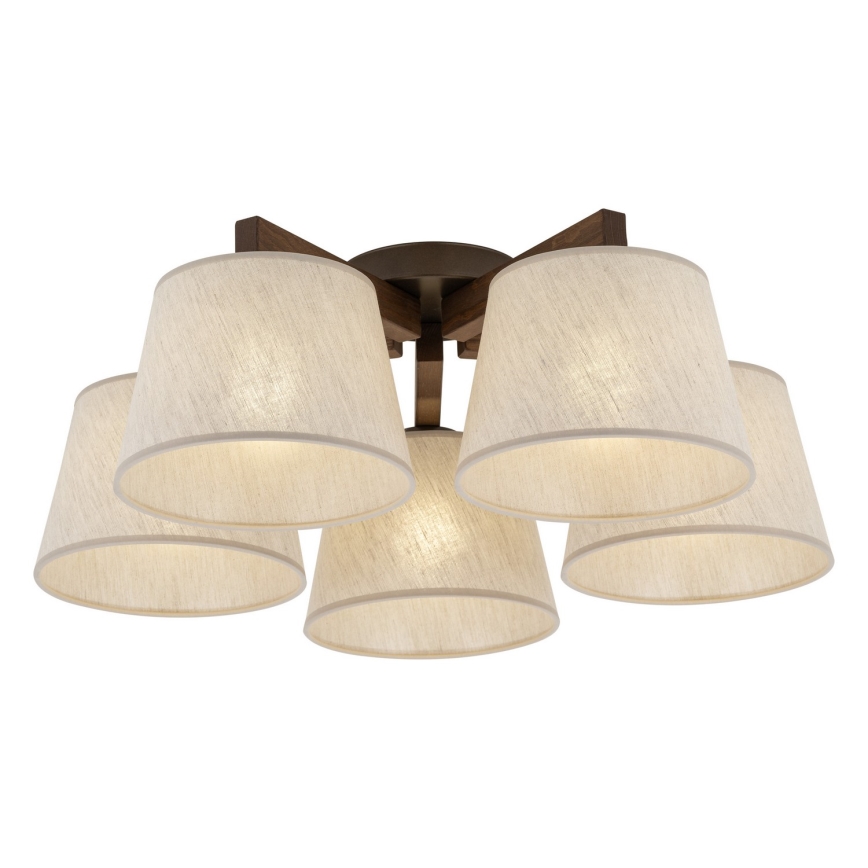 Brilagi - Opbouwkroonluchter LATTE 5xE27/15W/230V grenen/crème