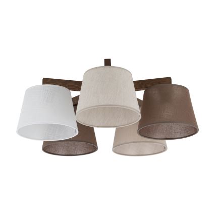 Brilagi - Opbouwkroonluchter LATTE 5xE27/15W/230V grenen/mix