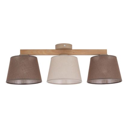 Brilagi - Opbouwkroonluchter LATTE SABIA 3xE27/15W/230V dennenhout/mix