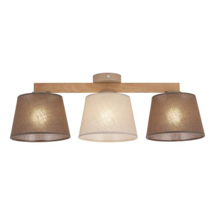 Brilagi - Opbouwkroonluchter LATTE SABIA 3xE27/15W/230V dennenhout/mix