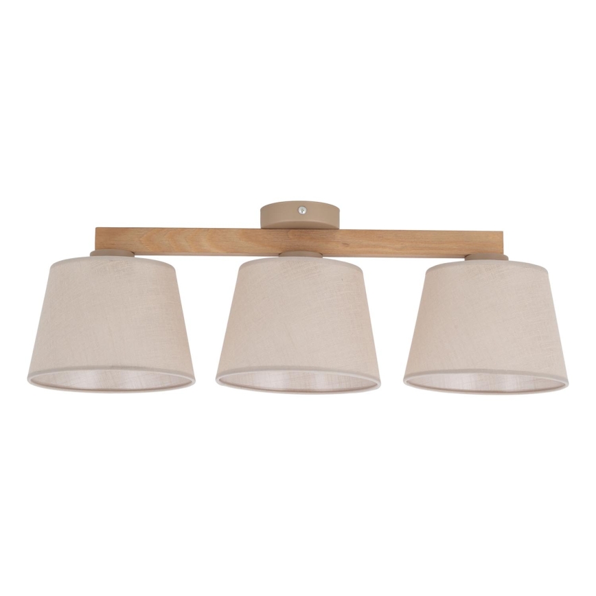 Brilagi - Opbouwkroonluchter LATTE SABIA 3xE27/15W/230V grenen/beige