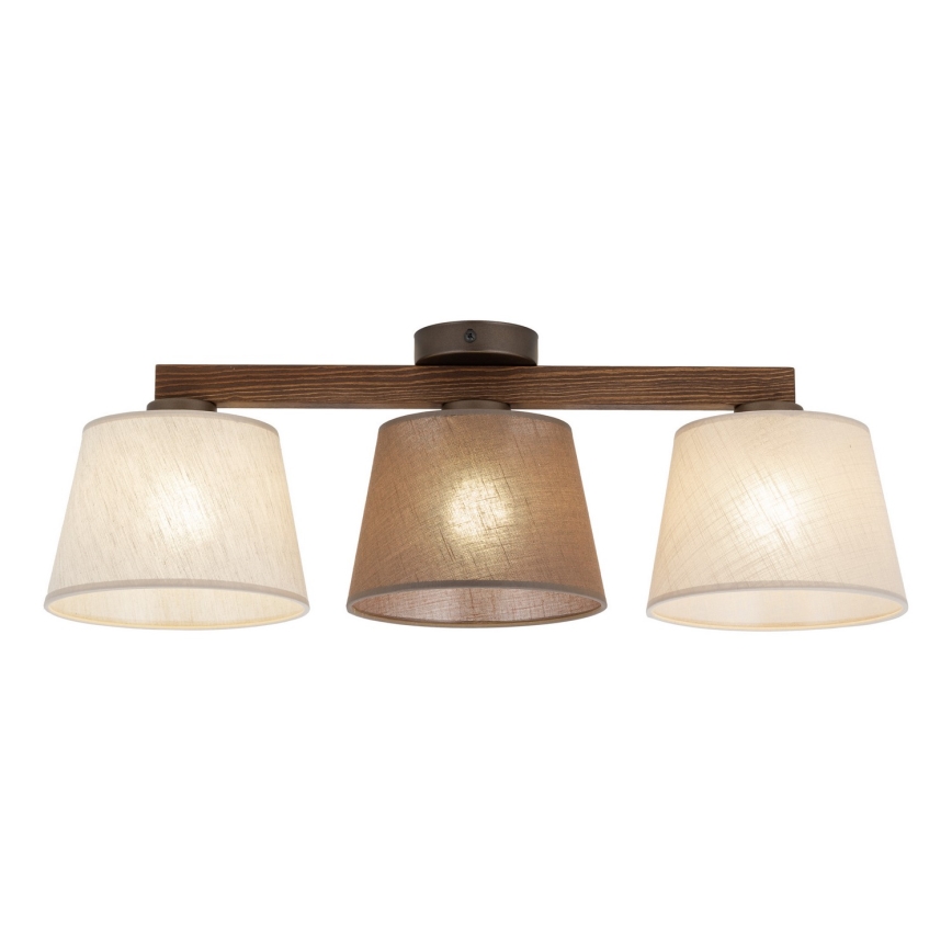 Brilagi - Opbouwkroonluchter LATTE SABIA 3xE27/15W/230V grenen/mix