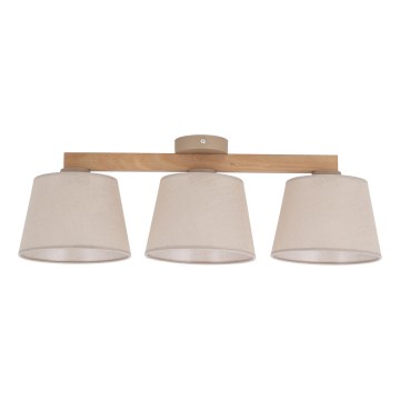 Brilagi - Opbouwkroonluchter LATTE SABIA 3xE27/60W/230V grenen/beige