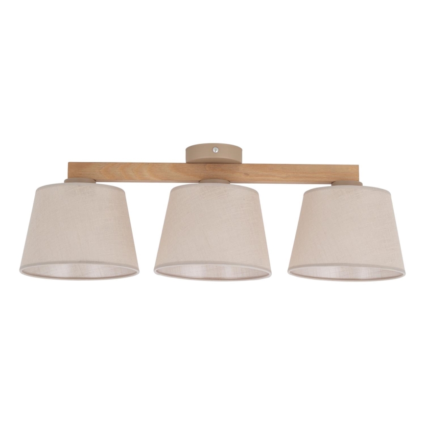 Brilagi - Opbouwkroonluchter LATTE SABIA 3xE27/60W/230V grenen/beige