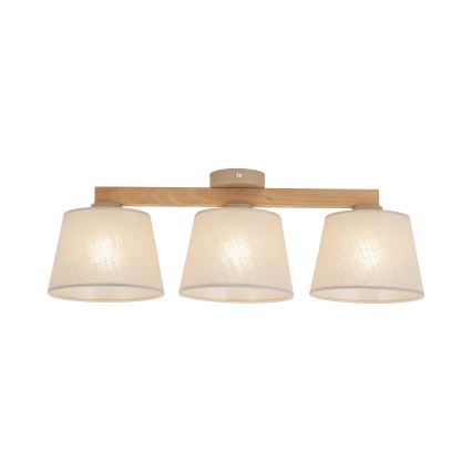 Brilagi - Opbouwkroonluchter LATTE SABIA 3xE27/60W/230V grenen/beige