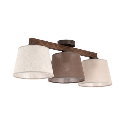 Brilagi - Opbouwkroonluchter LATTE SABIA 3xE27/60W/230V grenen/mix