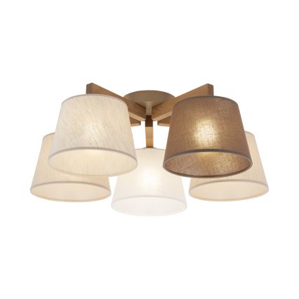 Brilagi - Opbouwkroonluchter LATTE SABIA 5xE27/60W/230V grenen/mix
