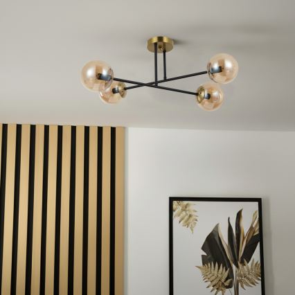 Brilagi - Opbouwkroonluchter MALIVA 4xE14/15W/230V goud