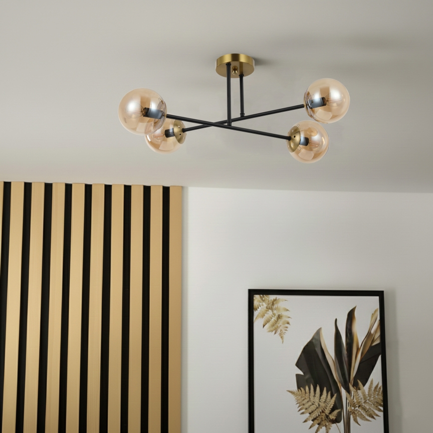 Brilagi - Opbouwkroonluchter MALIVA 4xE14/15W/230V goud