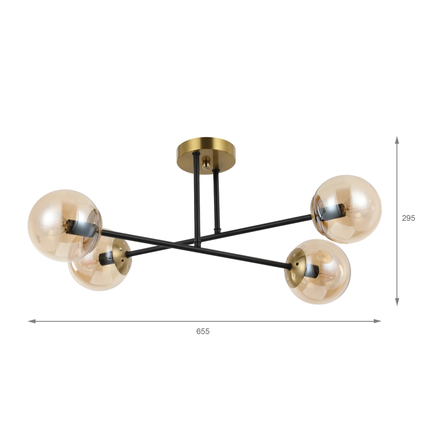 Brilagi - Opbouwkroonluchter MALIVA 4xE14/15W/230V goud