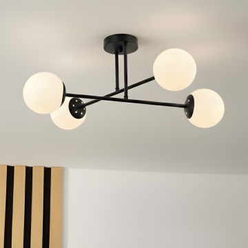 Brilagi - Opbouwkroonluchter MALIVA 4xE14/15W/230V zwart/wit