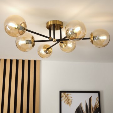 Brilagi - Opbouwkroonluchter MALIVA 6xE14/15W/230V goud