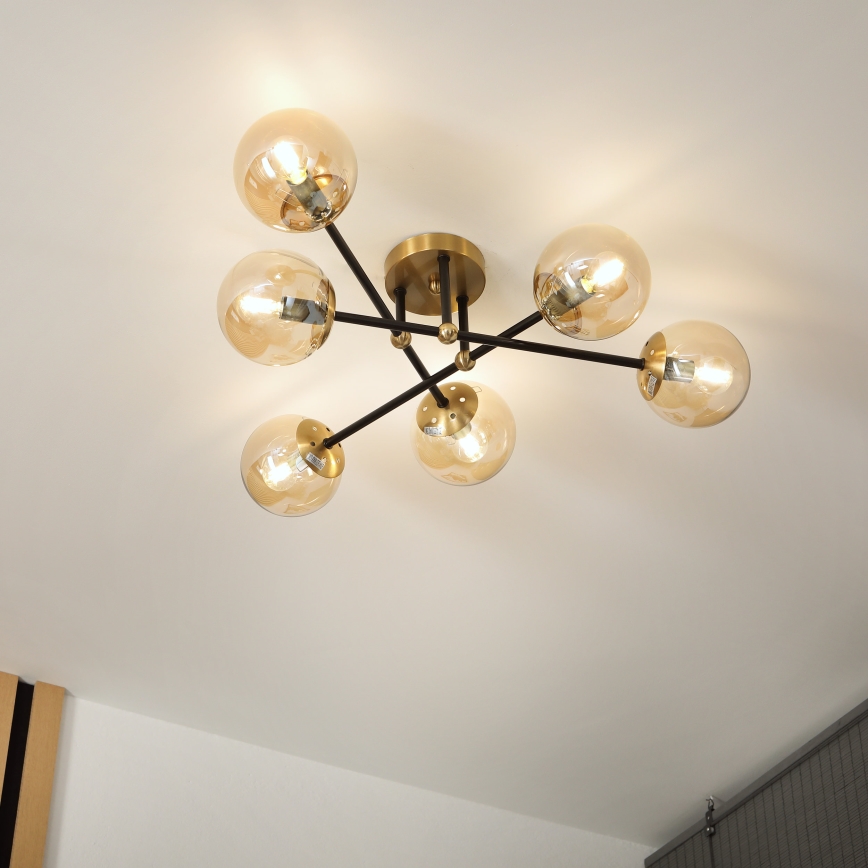 Brilagi - Opbouwkroonluchter MALIVA 6xE14/15W/230V goud