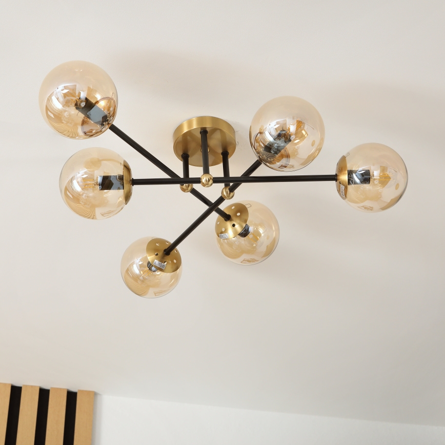 Brilagi - Opbouwkroonluchter MALIVA 6xE14/15W/230V goud