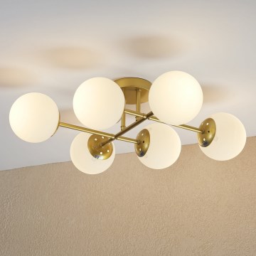 Brilagi - Opbouwkroonluchter MALONY 6xE14/20W/230V goud