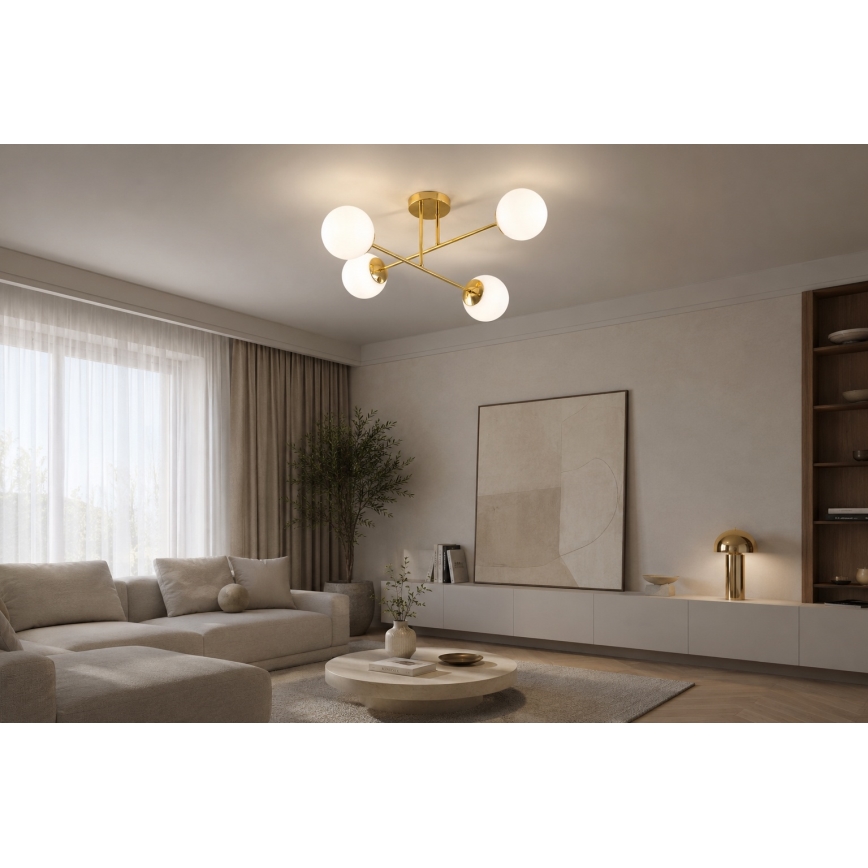 Brilagi - Opbouwkroonluchter MILO 4xE27/60W/230V goud