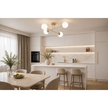 Brilagi - Opbouwkroonluchter MILO 4xE27/60W/230V goud