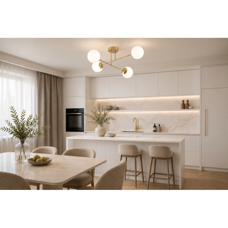Brilagi - Opbouwkroonluchter MILO 4xE27/60W/230V goud