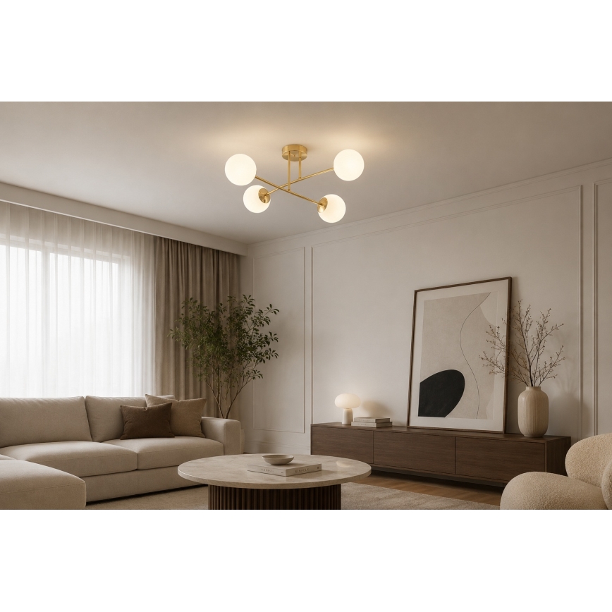 Brilagi - Opbouwkroonluchter MILO 4xE27/60W/230V goud